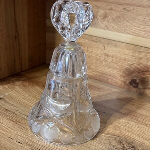 Vintage Large Bleikristall Crystal Bell with Heart Handle 6.5” West Germany